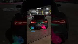 Green and Red Flames?!  A90 Supra + Valvetronic Designs Exhaust x Dragons Breath #bmw #supra #cars