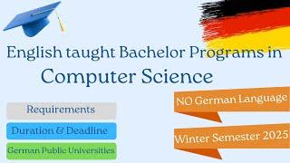 Bachelor Computer Science in Germany in English | Study in German Public Universities