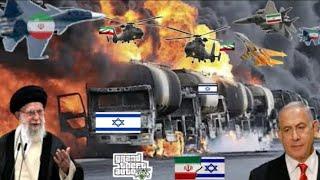 Israeli Army Oli & Weapons Supply Convey Ruined By Irani Fighter Jet Drones &War's Helicopter GTA V