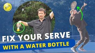 Fix Your Tennis Serve with A Water Bottle - Tennis Serve Lesson