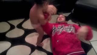 Mixed Wrestling  - Vida (1) Vs (52) David  - Proof that a 1yr old girl can easily beat an adult male