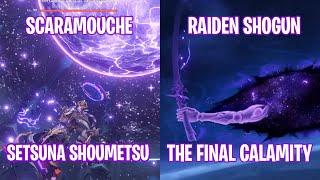 Scaramouche's Setsuna Shoumetsu and Raiden Shogun's Final Calamity COMPARISON