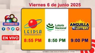 Lotería Nacional LEIDSA y Anguilla Lottery en Vivo  | Viernes 6 de junio 2025/ 8:55 P.M