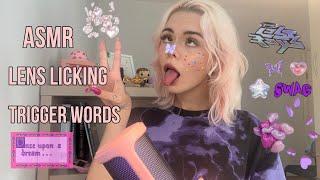 ASMR LENS LICKING// TRIGGER WORDS