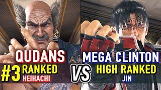 T8  QUDANS (#3 Ranked Heihachi) vs MEGA CLINTON (Jin)  Tekken 8 High Level Gameplay