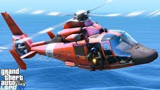 GTA 5 LSPDFR Coastal Callouts USCG Helicopter Interdiction Tactical Squadron Shooting Fleeing Boat