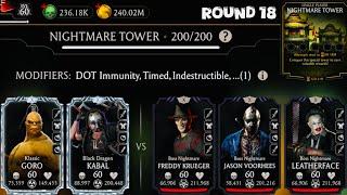 Nightmare Tower Boss Battle 200 & 180 Fight + Rewards MK Mobile 2024