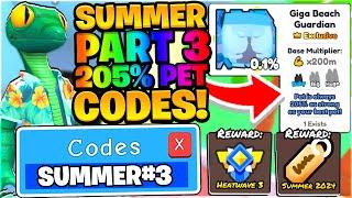 All WATERPARK 205% PET CODES In Arm Wrestle Simulator Roblox