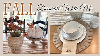 FALL DECOR 2024 DECORATE WITH ME HOME FARMHOUSE NEUTRAL DECORATING IDEAS DINING ROOM TABLE