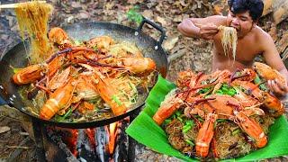 Cooking Noodle Seafood Crabs, Shrimps eating so great - Fried Noodle Crabs, Lobster Seafood recipe