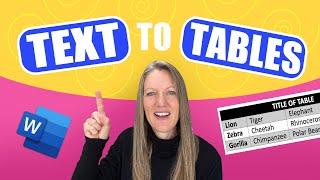 Convert Text to Tables in Word | EASY TUTORIAL