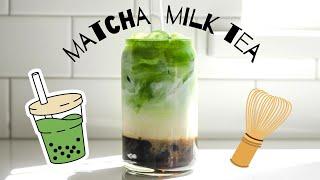 How to Make Matcha Milk Tea (with boba!)