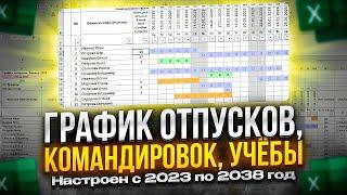 НАВОРОЧЕННЫЙ График отпусков, командировок и учёбы в Excel