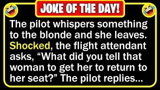  BEST JOKE OF THE DAY! - A flight attendant approached a blonde sitting in... | Funny Clean Jokes