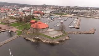 Fortress in Kristiansand center from a drone. April 15, 2017