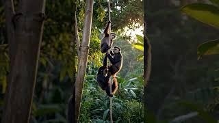 My long -tailed friends always like to climb @vdsmonkey2228 #shorts #monkey #video #cute