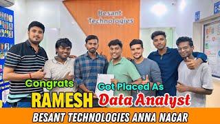 Data Analyst placed student Story| Data Analytics Course in Chennai | Besant Technologies Anna Nagar