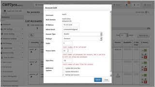 CWP - Admin Panel: Process, Inode and Open files Limits per User