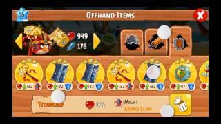 List of All Angry Birds Epic Set Item : Weapons + Offhand Items Set Bonus Stats