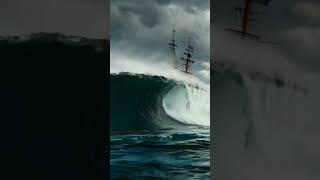 Will This Ship Flip Over After the Massive Wave Hit? #shipvide #ship #ocenwave