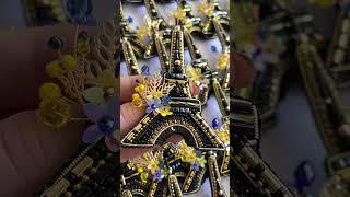 Brooch "Paris Elven Tower with symbols of Ukrainian freedom"