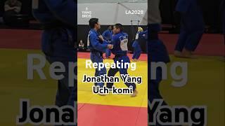 Jonathan Yang repeating Judo technic Uchi-komi  to make stronger  and competent. Joshua Yang