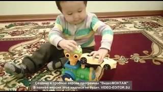 baby cartoon.Baimyrza  and his cars.