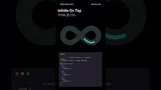 Infinite On top || Preloader || HTML  CSS  || Developer pani #css #html #webdevelopment