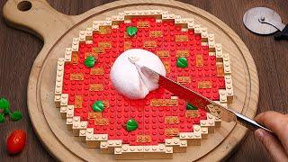 LEGO CHEESY Classic ITALIAN Burrata Pizza Recipe | Lego Cooking Food ASMR