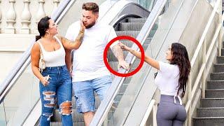 THE BEST ESCALATOR PRANKS!! *COUPLES REACTIONS*