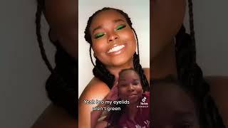 But green eyeshadow is a nice look  #makeup