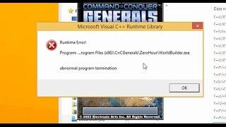 مشكلة اقلاع World Builder  صانع خرائط جنرال / جنرالز Generals  Runtime Error