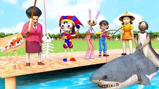 The Amazing Digital Circus Help MissT Fishing Funny Challenge vs Granny Loser