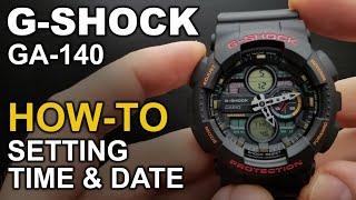 GShock GA-140 - Setting Time and Date Tutorial