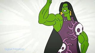 Boa hancock turns into she-hulk / she-hulk transformation Animated
