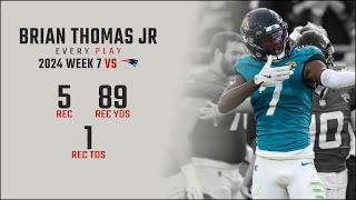 Brian Thomas Jr Week 7 Replay: Every Target and Catch vs New England Patriots