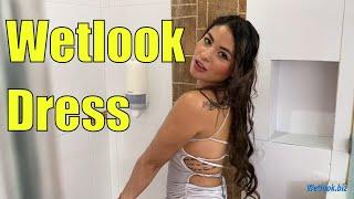 Wetlook girl shower fully dressed for the first time | Wetlook Dress | Wetlook first time