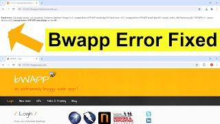 Fatal Error Uncaught mysqli_sql_exception: Unknown database bwapp in C:\xampp\htdocs\bWAPP\install