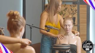 ASMR Neck and Shoulders Massage on Chair by Barber Lady Olga to Scarlet N