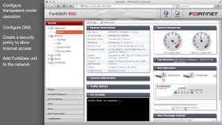 Inserting a FortiGate unit without changing the network configuration (Transparent mode)