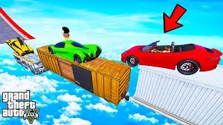 FRANKLIN TRIED BROKEN TRAIN JUMP PARKOUR RAMP CHALLENGE GTA 5 | SHINCHAN and CHOP