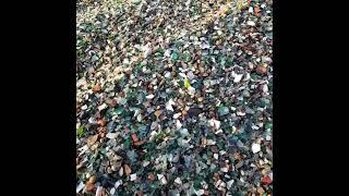 Sea glass hunting on the glass beach on the coast of the Sea of Japan