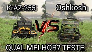 RTHD KRAZ-225 VS OSHKOSH M1070 TESTE DE CAMINHÕES