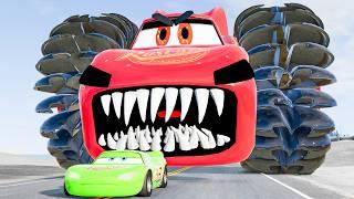 Bladed Crasher McQueen VS Cars Lightning McQueen Monsters Mutants Escape From Beamng Drive #436