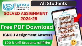 IGNOU Solved Assignment 2024-25 Free PDF | IGNOU Solved Assignment 2024-25 | IGNOU Assignment 2025