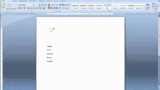 How to use Bullets and Numbering in Word 2007