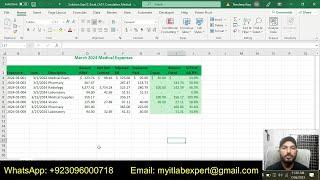 Exp22_Excel_Ch01_Cumulative_Medical | Excel Chapter 1 Cumulative - Medical Expenses