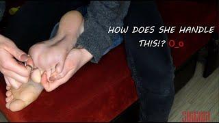 Tickle soles | Tickling PRESCHOOL TEACHER. Is her feet ticklish?  Preview