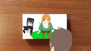 Steve, what do you want?! Minecraft Anime Flipbook Animation