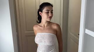 4KTransparent Try On Haul   See Through Dress   No Bra